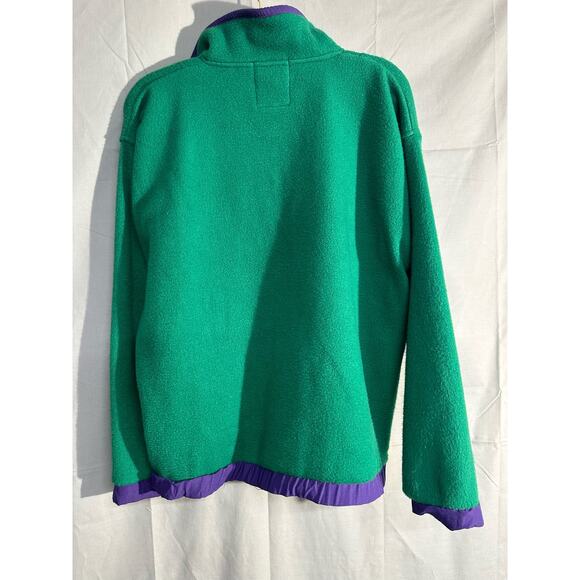 90s Vintage Gap Jacket Womens Small Green Fleece Pullover Pockets Zip Oversized - Picture 3 of 7